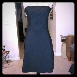 Black strapless cocktail dress